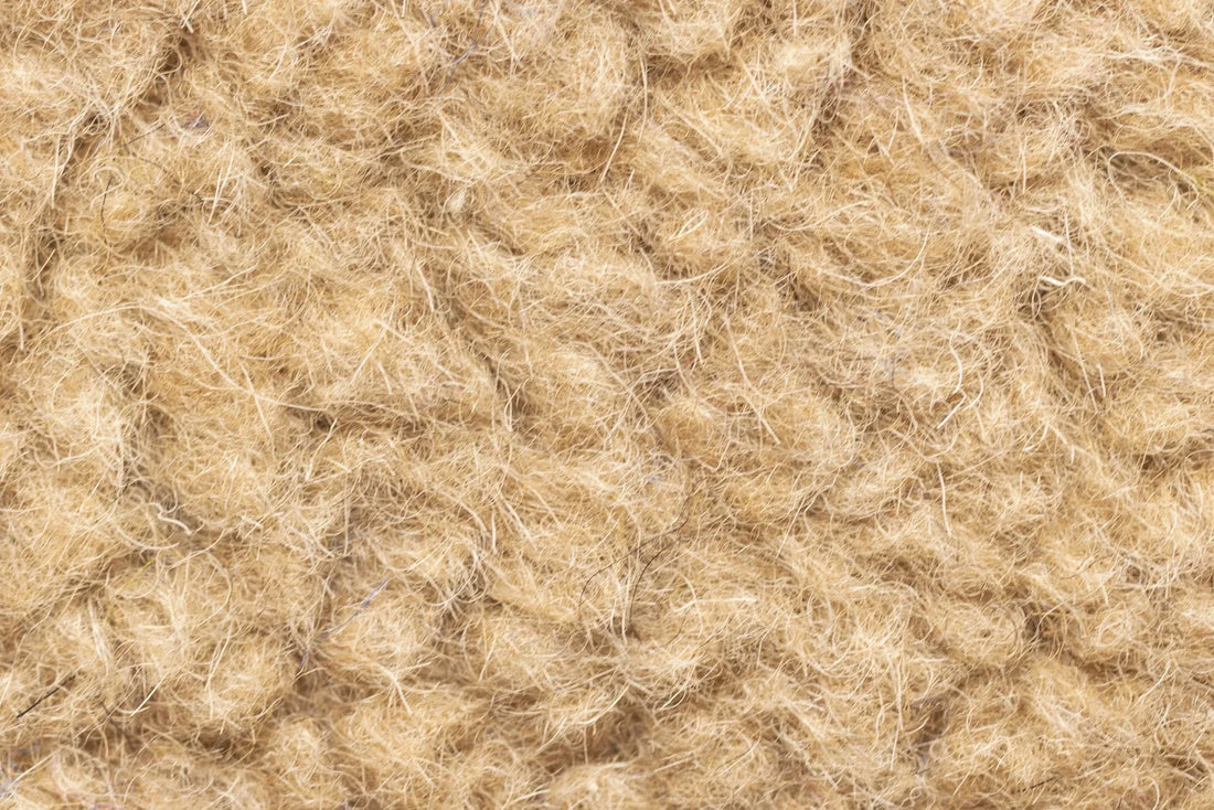 Close-up look of wool boucle fabric.
