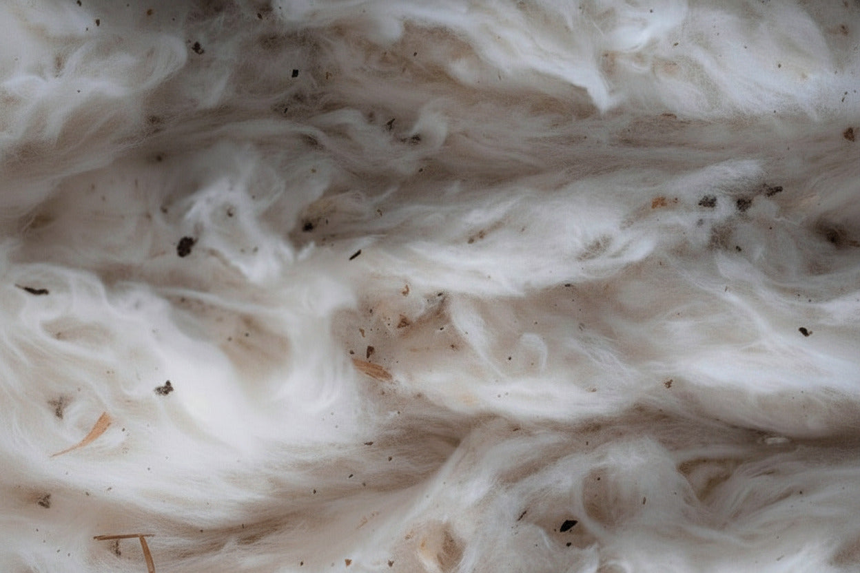 Close-up of organic wool filling.